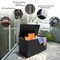 Costway 88 Gallon Garden Patio Rattan Storage Container Box Bin Shelf Black\Brown